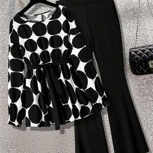 Black and White Polka Dot blouse